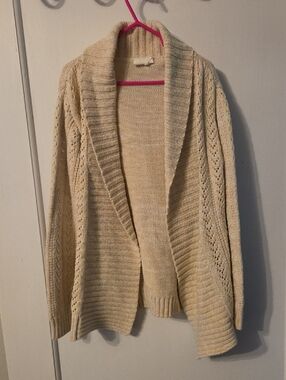 Crazy 8 Cream Open-Front Shawl Collar Cardigan